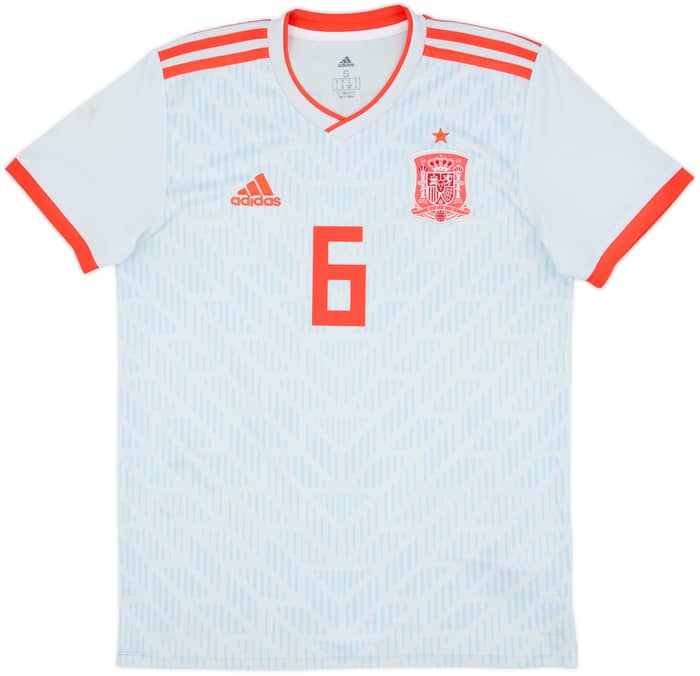 2018-19 Spain Away Shirt A.Iniesta #6 - 10/10 - (S)