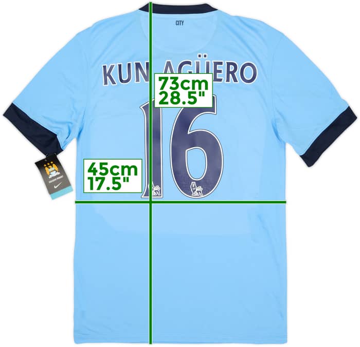 2014-15 Manchester City Home Shirt Kun Aguero #16 (S)