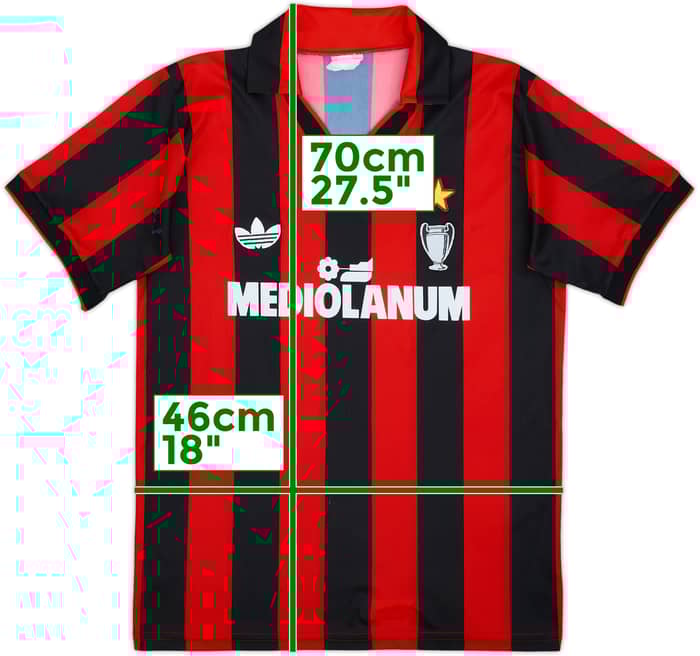 1990-91 AC Milan Home Shirt - 5/10 - (S)