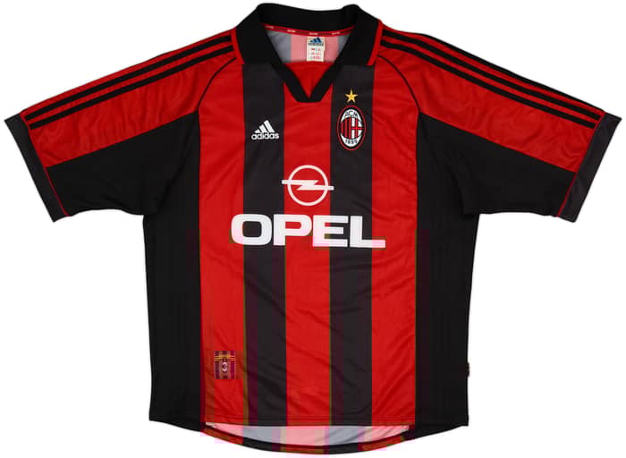 1998-00 AC Milan Home Shirt Weah #9 - 8/10 - (XL)