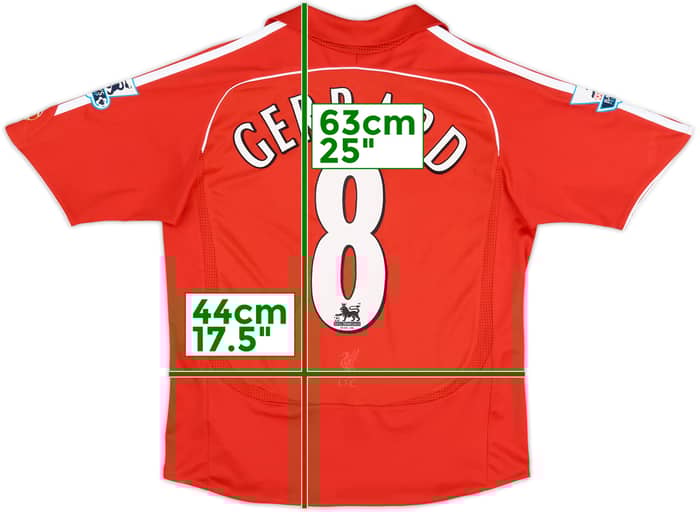 2006-08 Liverpool Camiseta Local Gerrard #8 - 7/10 - (M. Niños)