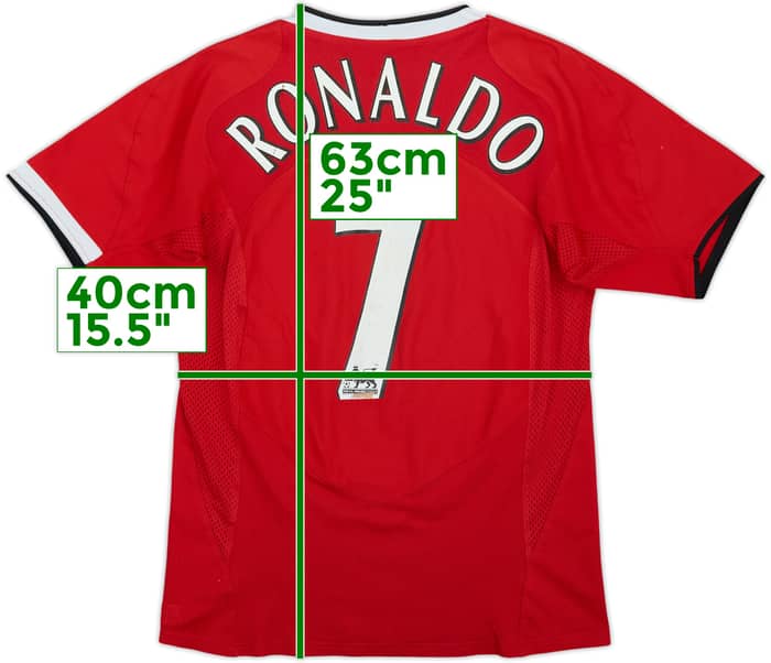 2004-06 Manchester United Home Shirt Ronaldo #7 - 7/10 - (M.Boys)