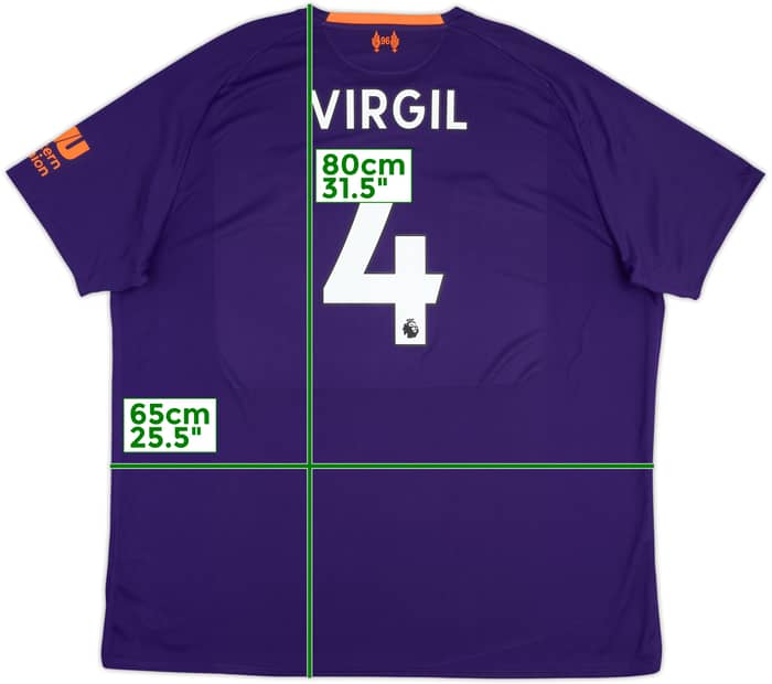 2018-19 Liverpool Away Shirt Virgil #4 - 8/10 - (XXL)