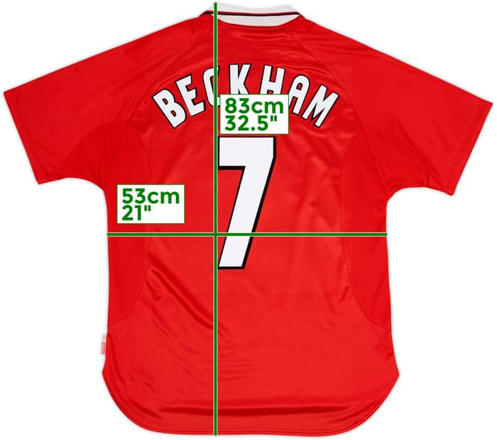 1997-00 Manchester United CL Shirt Beckham #7 - 8/10 - (L)