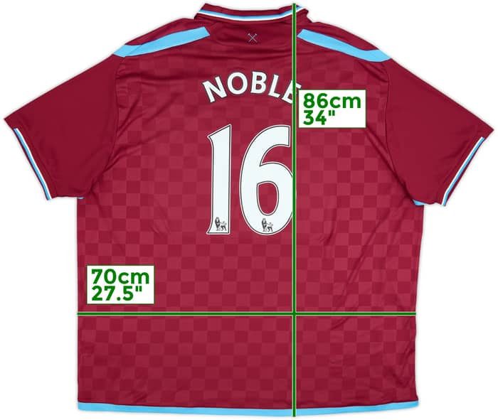 Camiseta de local del West Ham 2009-10 Noble #16 - 8/10 - (4XL)
