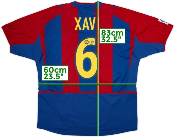 2002-03 Barcelona Home Shirt Xavi #6 - 9/10 - (XL)