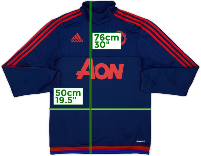 2015-16 Manchester United adidas 1/4 Zip Drill Top - 8/10 - (M)