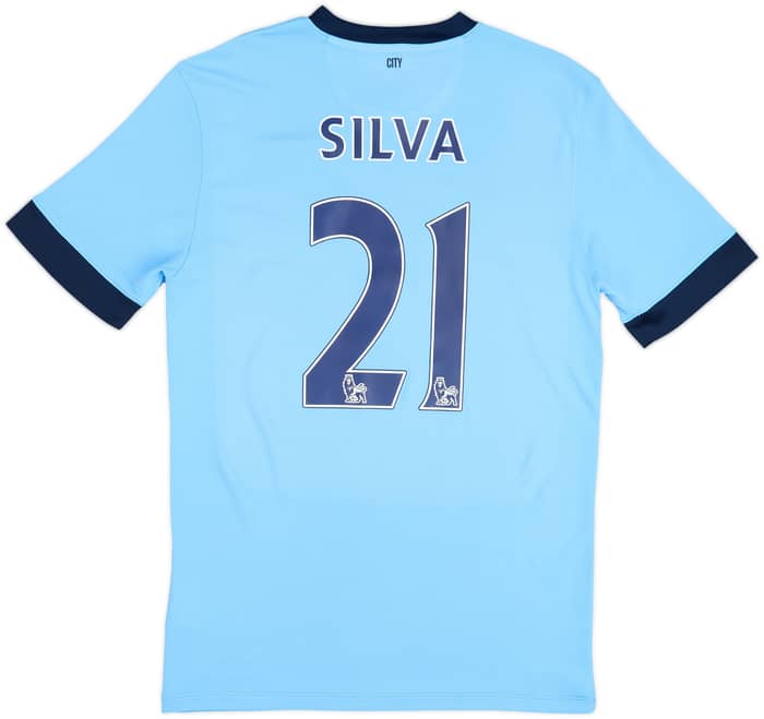 2014-15 Manchester City Home Shirt Silva #21 - 8/10 - (M)