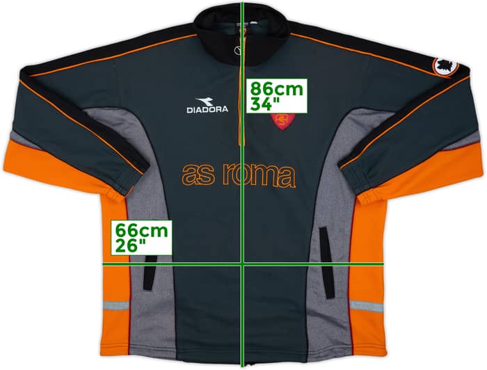 1998-99 Roma Diadora 1/4 Zip Sweat Top - 7/10 - (XXL)
