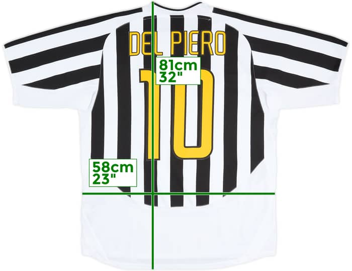 2003-04 Juventus Home Shirt Del Piero #10 - 8/10 - (XL)