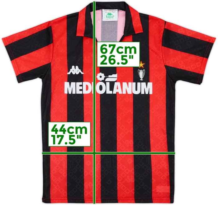1989-90 AC Milan Home Shirt - 9/10 - (XS)