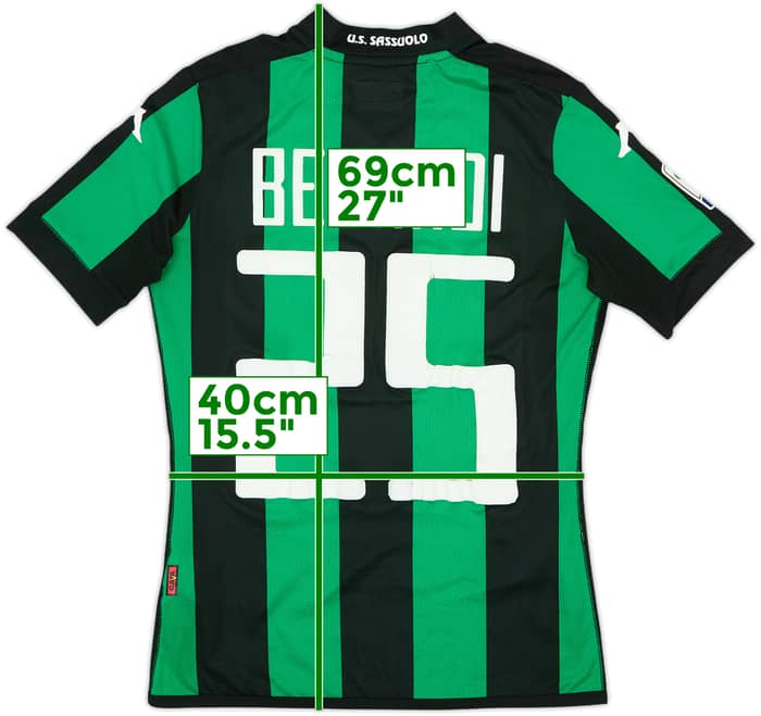 2016-17 Sassuolo Authentic Home Shirt Berardi #25 - 5/10 - (XS)