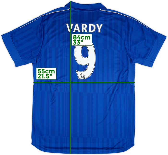 2016-17 Leicester Home Shirt Vardy #9 - 8/10 - (XL)