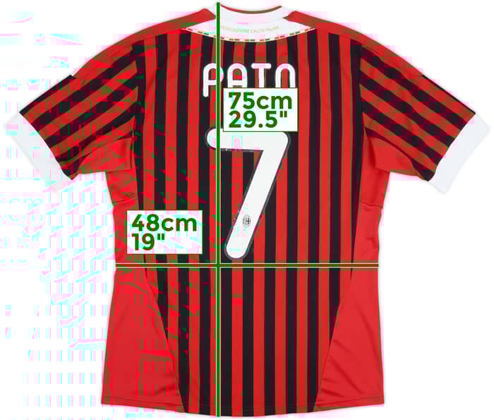 2011-12 AC Milan Home Shirt Pato #7 - 7/10 - (M)
