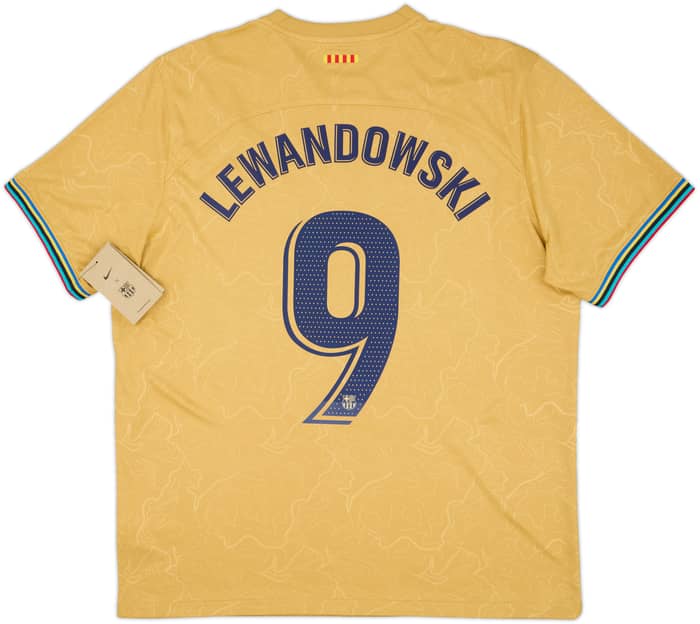 2022-23 Barcelona Away Shirt Lewandowski #9 (XL)