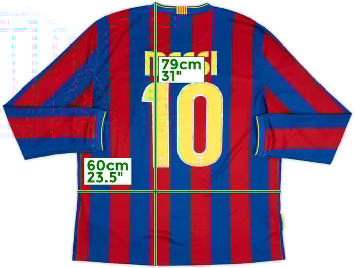 2009-10 Barcelona Home L/S Shirt Messi #10 - 5/10 - (XL)