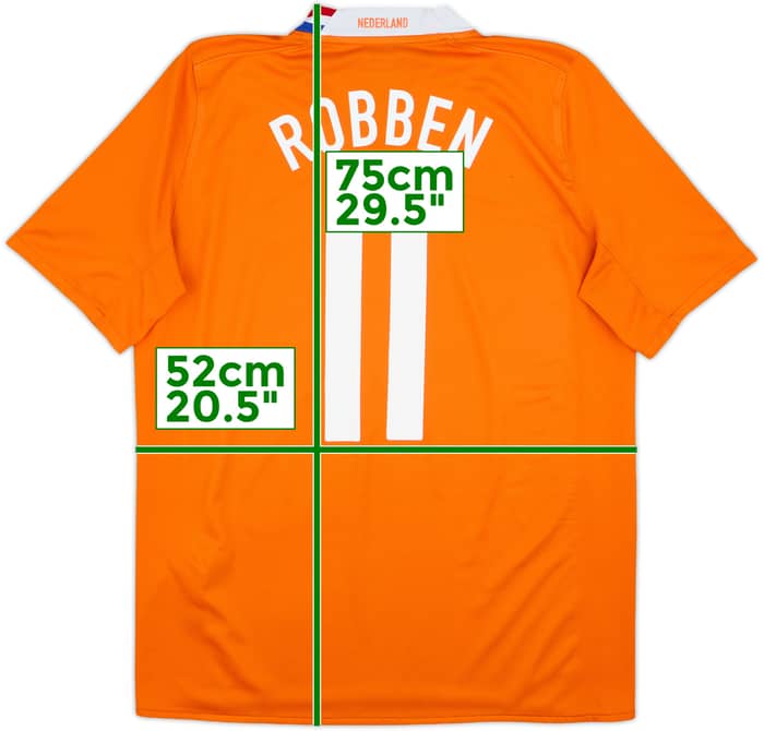 2008-10 Países Bajos Local Camiseta Robben #11 - 7/10 - (M)