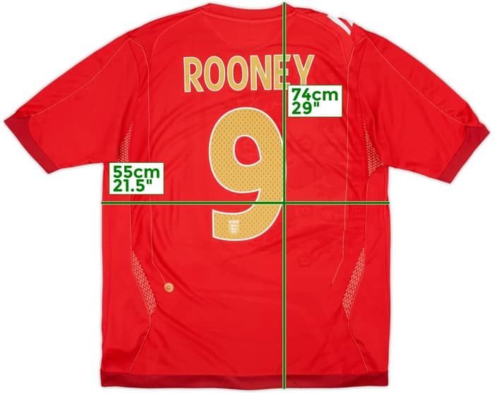 2006-08 England Away Shirt Rooney #9 - 6/10 - (L)