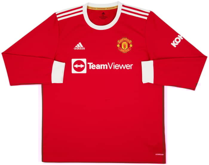2021-22 Manchester United Home L/S Shirt B.Fernandes #18 - 8/10 - (XL)