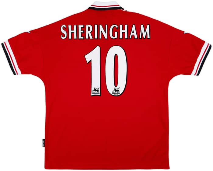 1998-00 Manchester United Home Shirt Sheringham #10 - 8/10 - (XL)