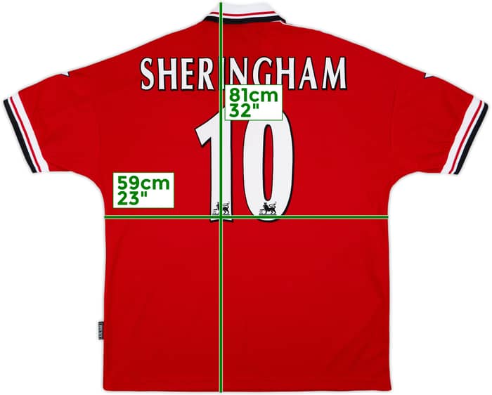 1998-00 Manchester United Home Shirt Sheringham #10 - 8/10 - (XL)