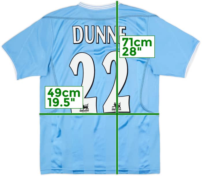 2003-04 Manchester City Home Shirt Dunne #22 - 8/10 - (S)