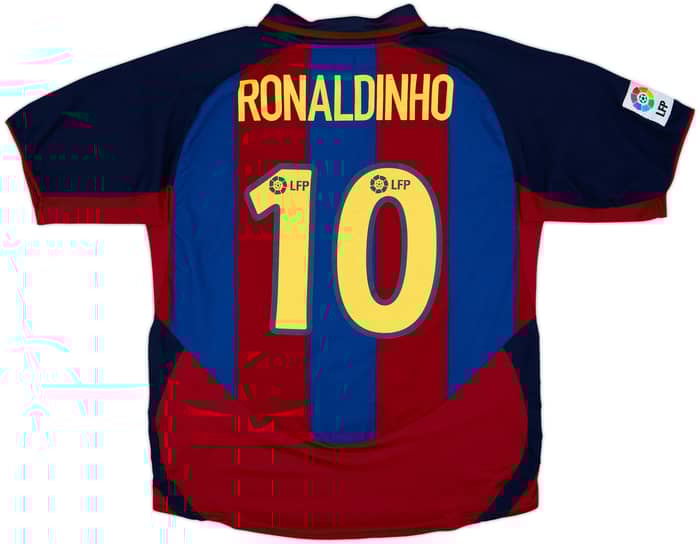 2003-04 Barcelona Home Shirt Ronaldinho #10 - 6/10 - (L)