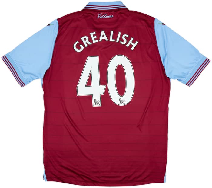 2015-16 Aston Villa Home Shirt Grealish #40 - 6/10 - (XL)