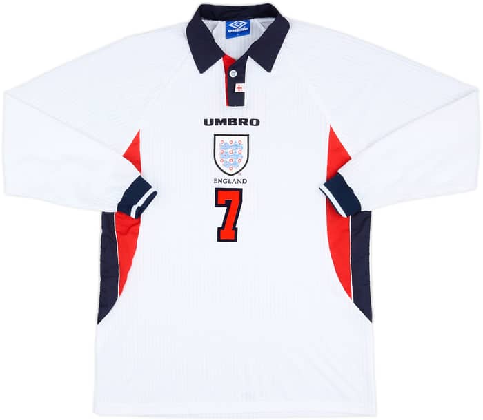1997-99 England Match Issue Home L/S Shirt #7