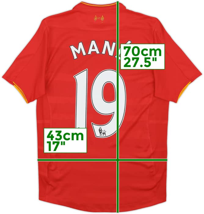 2016-17 Liverpool Home Shirt Mane #19 - 8/10 - (XL.Boys)