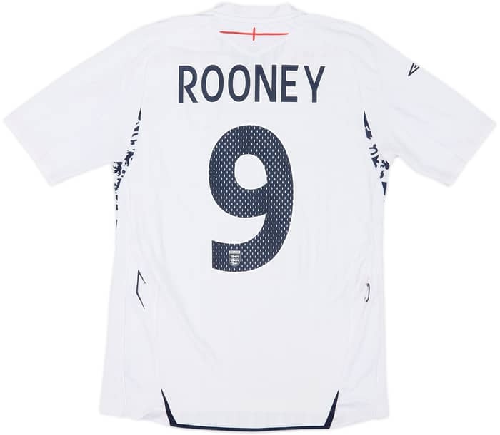 2007-09 England Home Shirt Rooney #9 - 7/10 - (XL.Boys)