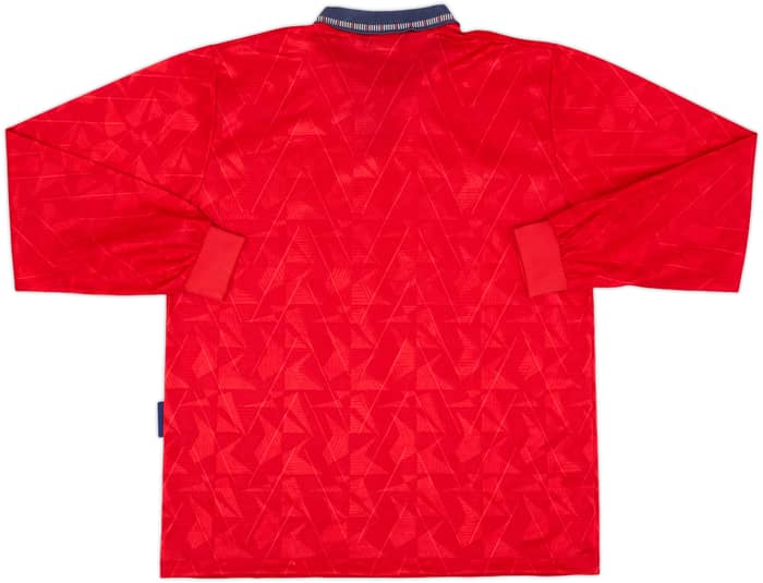 1990-93 England Away L/S Shirt - 6/10 - (L)