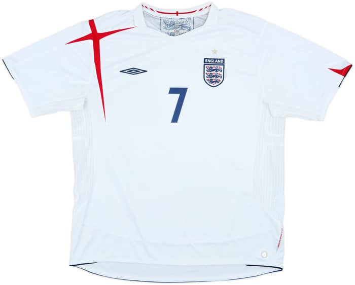 2005-07 England Home Shirt Beckham #7 - 6/10 - (XXL)