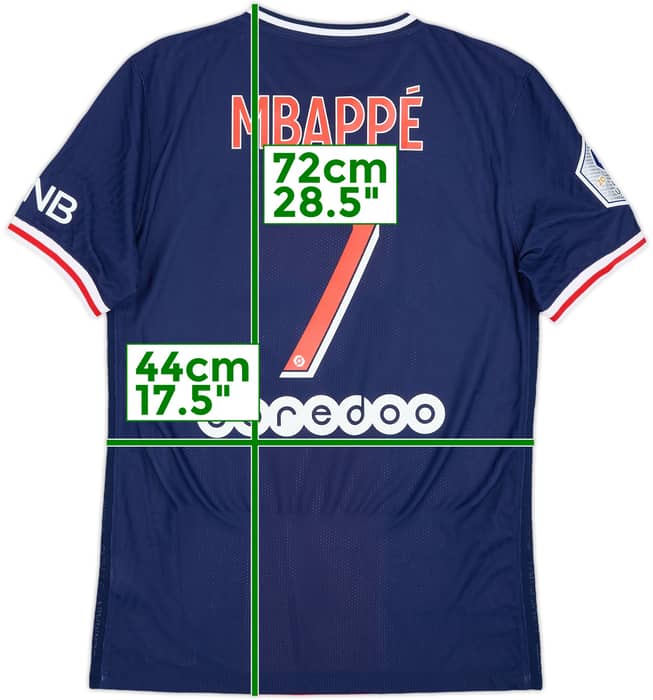 2020-21 Paris Saint-Germain Authentic Home Shirt Mbappe #7 - 8/10 - (S)