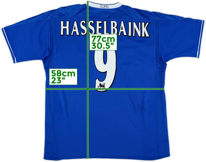 2003-05 Chelsea Home Shirt Hasselbaink #9 - 7/10 - (L)