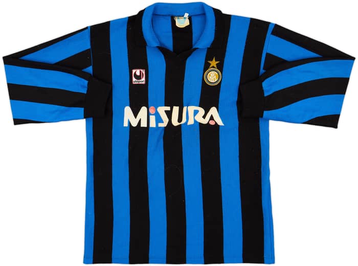 1990-91 Inter Milan Home L/S Shirt #11 - 5/10 - (L)