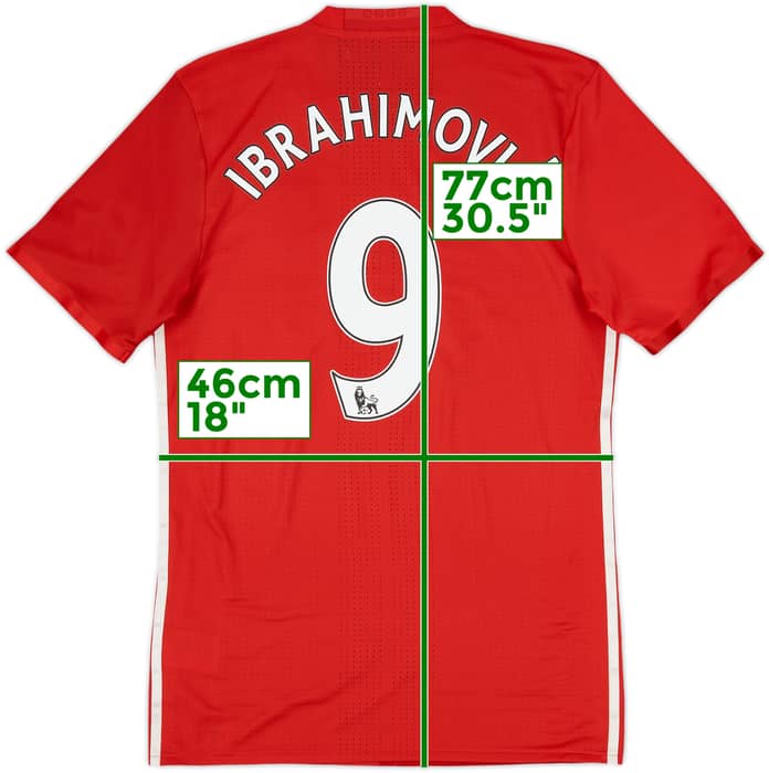 2016-17 Manchester United Authentic Home Shirt Ibrahimovic #9 - 7/10 - (M)