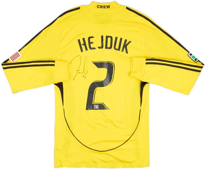 2009 Columbus Crew Match Issue Signed Home L/S Shirt Hejduk #2