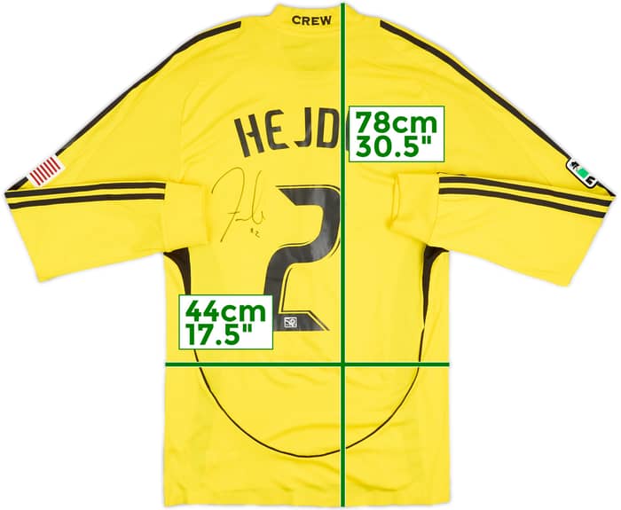 2009 Columbus Crew Match Issue Signed Home L/S Shirt Hejduk #2