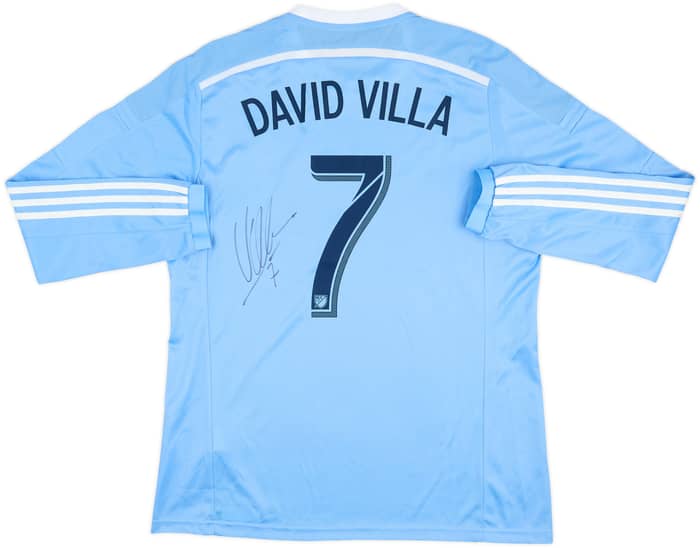 2015-16 New York City Authentic Signed Home L/S Shirt David Villa #7 - 9/10 - (XL)