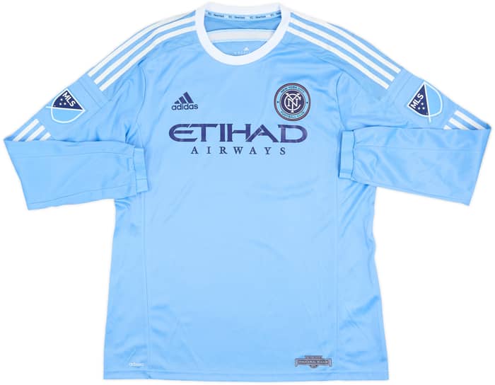 2015-16 New York City Authentic Signed Home L/S Shirt David Villa #7 - 9/10 - (XL)