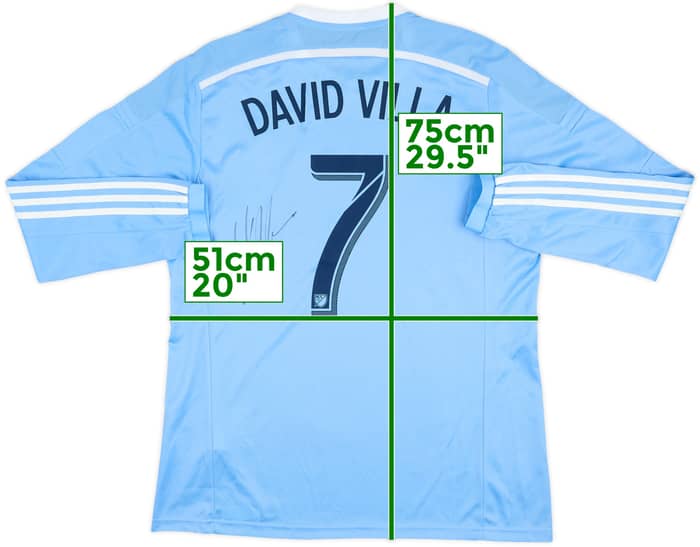 2015-16 New York City Authentic Signed Home L/S Shirt David Villa #7 - 9/10 - (XL)