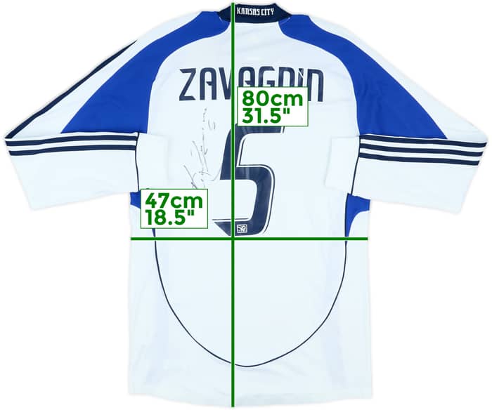 2008 Kansas City Wizards Match Issue Signed Away L/S Shirt Zavagnin #5