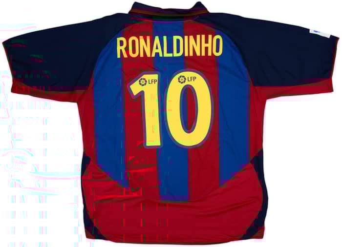 2003-04 Barcelona Home Shirt Ronaldinho #10 - 10/10 - (XL)