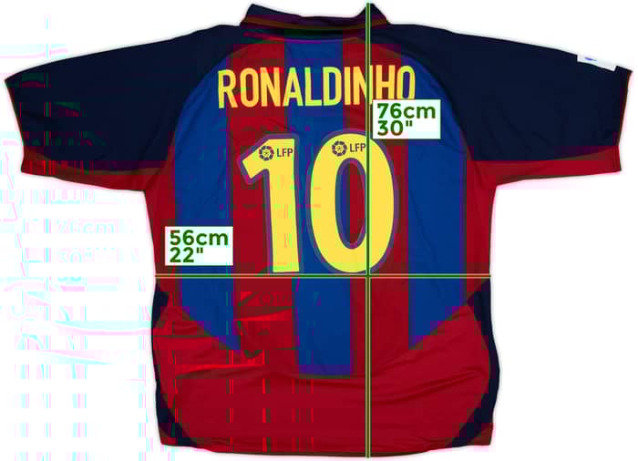 2003-04 Barcelona Home Shirt Ronaldinho #10 - 10/10 - (XL)