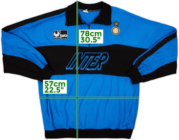 1990-91 Inter Milan Uhlsport 1/4 Zip Sweat Top - 8/10 - (M)