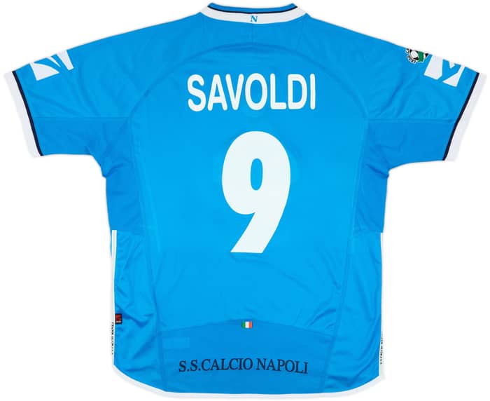 2003-04 Napoli Match Issue Home Shirt Savoldi #9