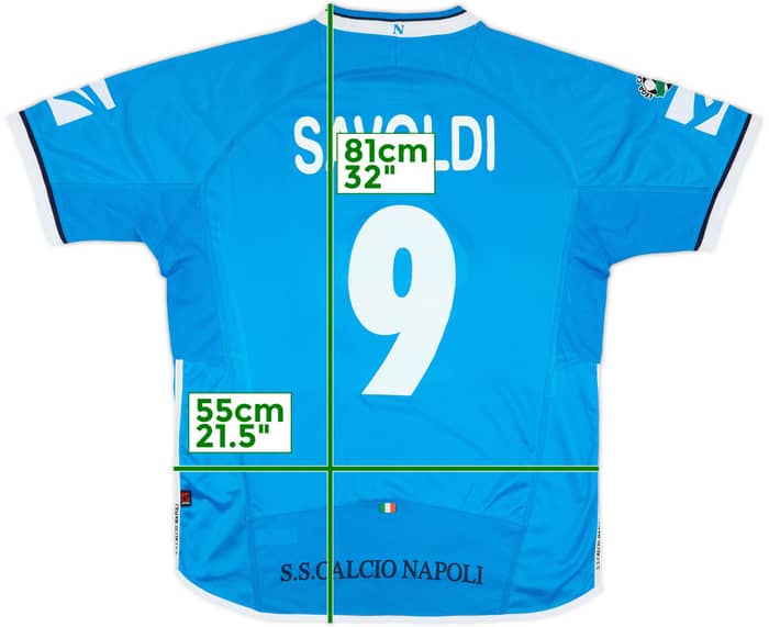 2003-04 Napoli Match Issue Home Shirt Savoldi #9
