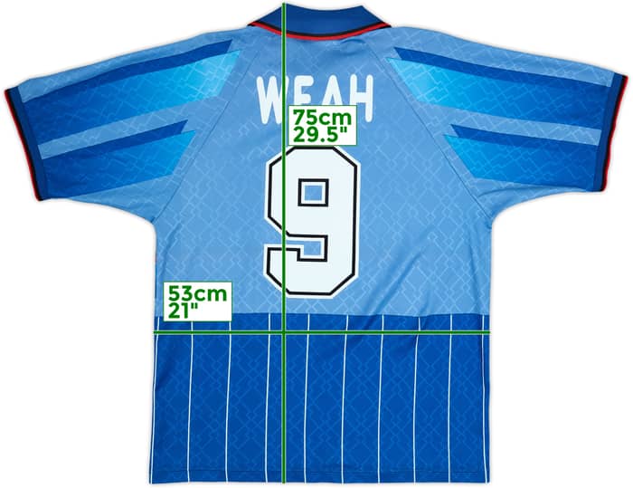 1995-96 AC Milan Fourth Shirt Weah #9 - 6/10 - (L)