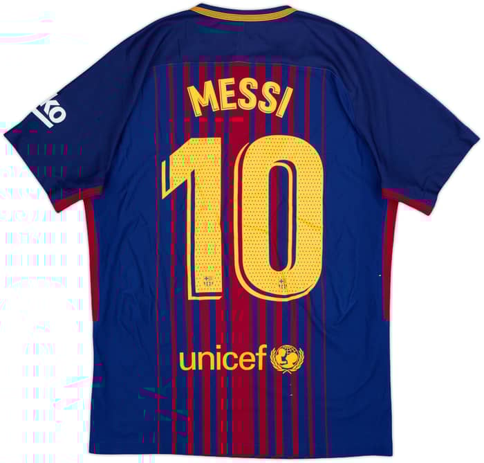 2017-18 Barcelona Authentic Home Shirt Messi #10 - 8/10 - (M)